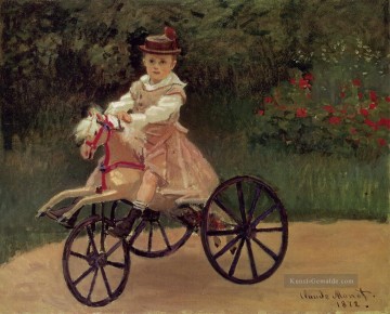 Jean Monet auf seinem Pferd Tricycle Claude Monet Ölgemälde